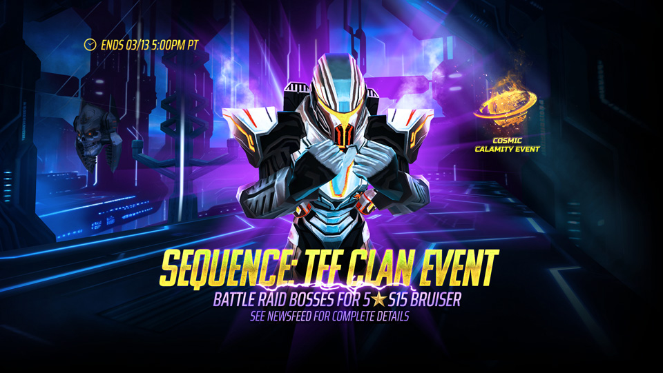 Complete Clan event challenges in Raid Boss to earn rewards such as Target Acquired Souls, Warrior Awakening Shards, Galactic Cores and more! The Target Acquired Soul is a limited time event soul which guarantees a 3⭐ to 5⭐ character of any class. This soul has a 2x chance of summoning 5⭐ non-exclusive characters, and an exclusive chance of summoning 5⭐ Assassin S15 Bruiser in the Legacy of the Beast mobile game.