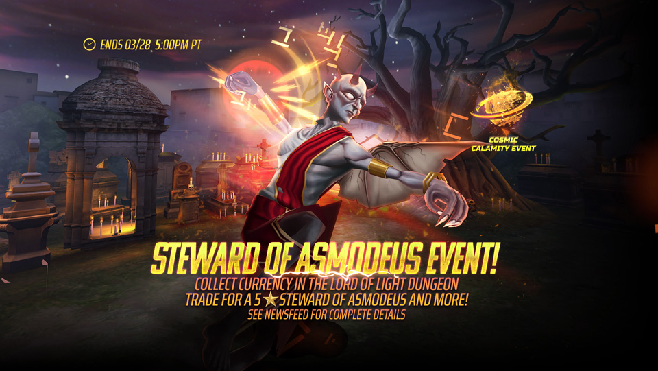 Battle in the Lord of Light dungeons for your chance to score Steward Of Asmodeus in Legacy of the Beast mobile game.