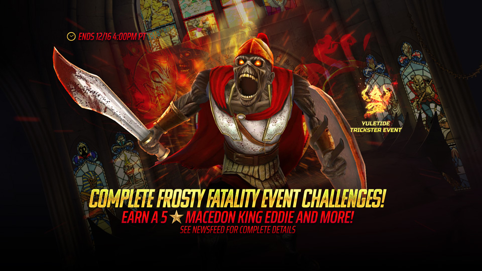 From now until December 16th at 4PM PT, complete event challenges for rewards including Lethal Elixirs, Iron Coins, Blood-Stained Icicles and more! See the Challenge menu for full details! Bonus: Lethal Elixirs are ALSO dropping in the Eternal Frontier Dungeon, Mayan Frontier Dungeon, Road to Valhalla Frontier Dungeon, and The Gathering Storm. You will receive 25 Lethal Elixirs for each successful completion of these Frontier Dungeons. Lethal Elixirs can be traded in store for Cutthroat Soul Packs, Cosmic Talisman Bundles, Legendary Souls and more!